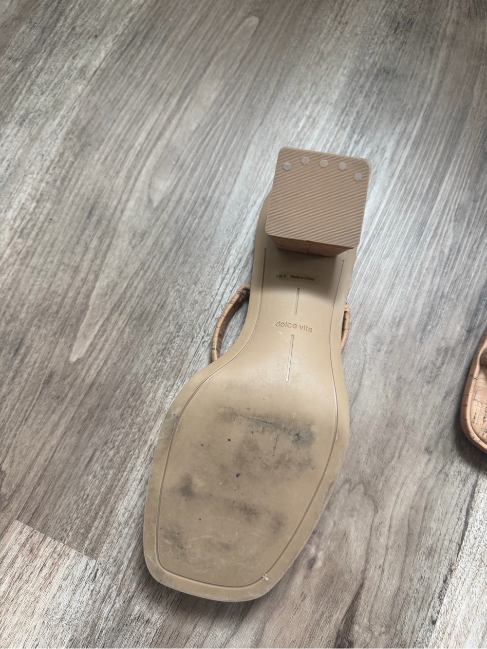 Dolce Vita Cork Two-Strap Block Heel Sandal - Natural Cork - Picture 4 of 4